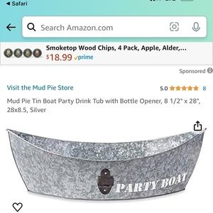 Mud Pie tin party boat brand new still in plastic